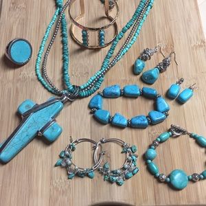 TURQUOISE stone jewelry bundle
